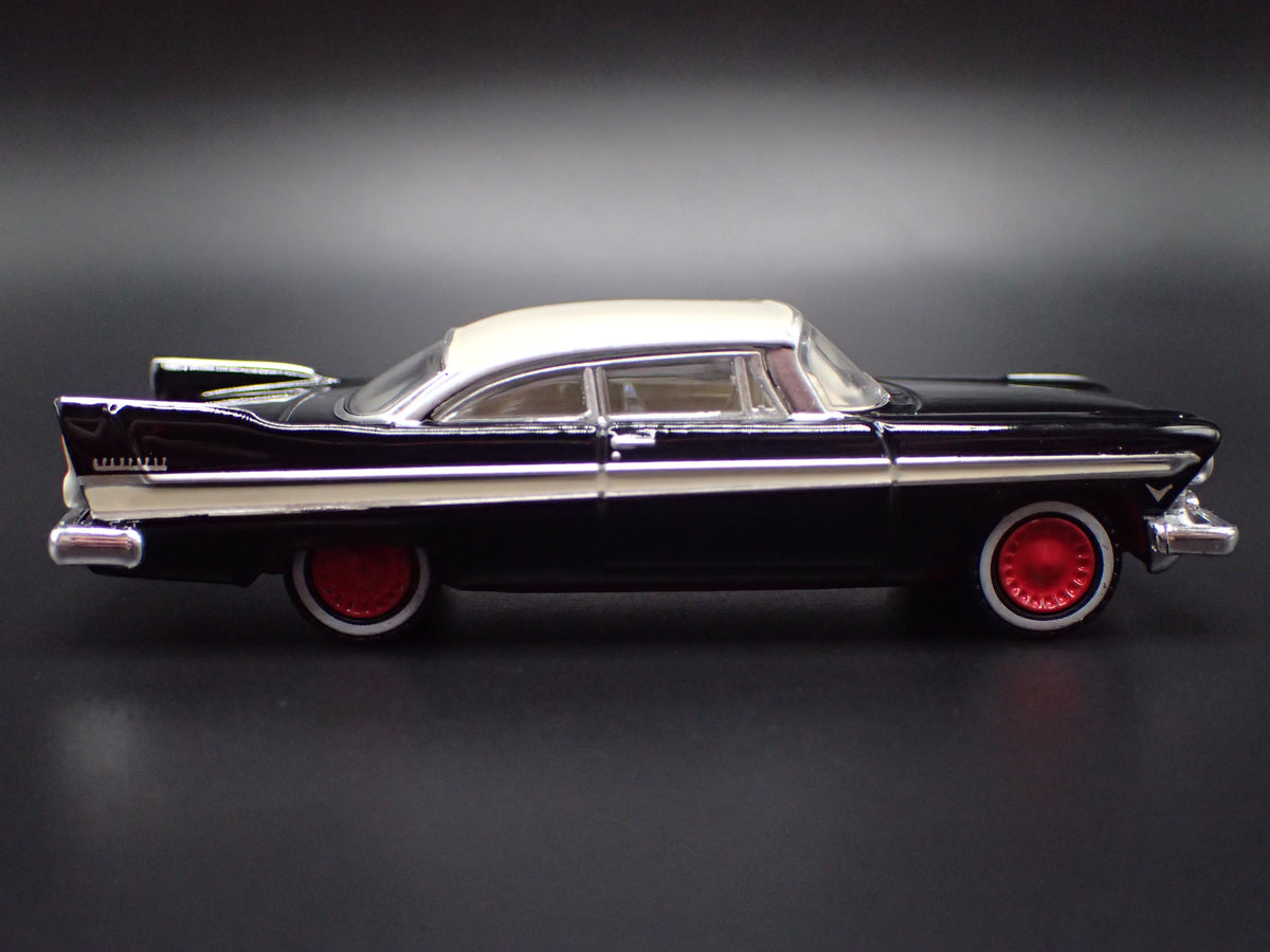 1957 PLYMOUTH BELVEDERE BLACK 1/64 SCALE COLLECTIBLE DIORAMA DIECAST MODEL CAR