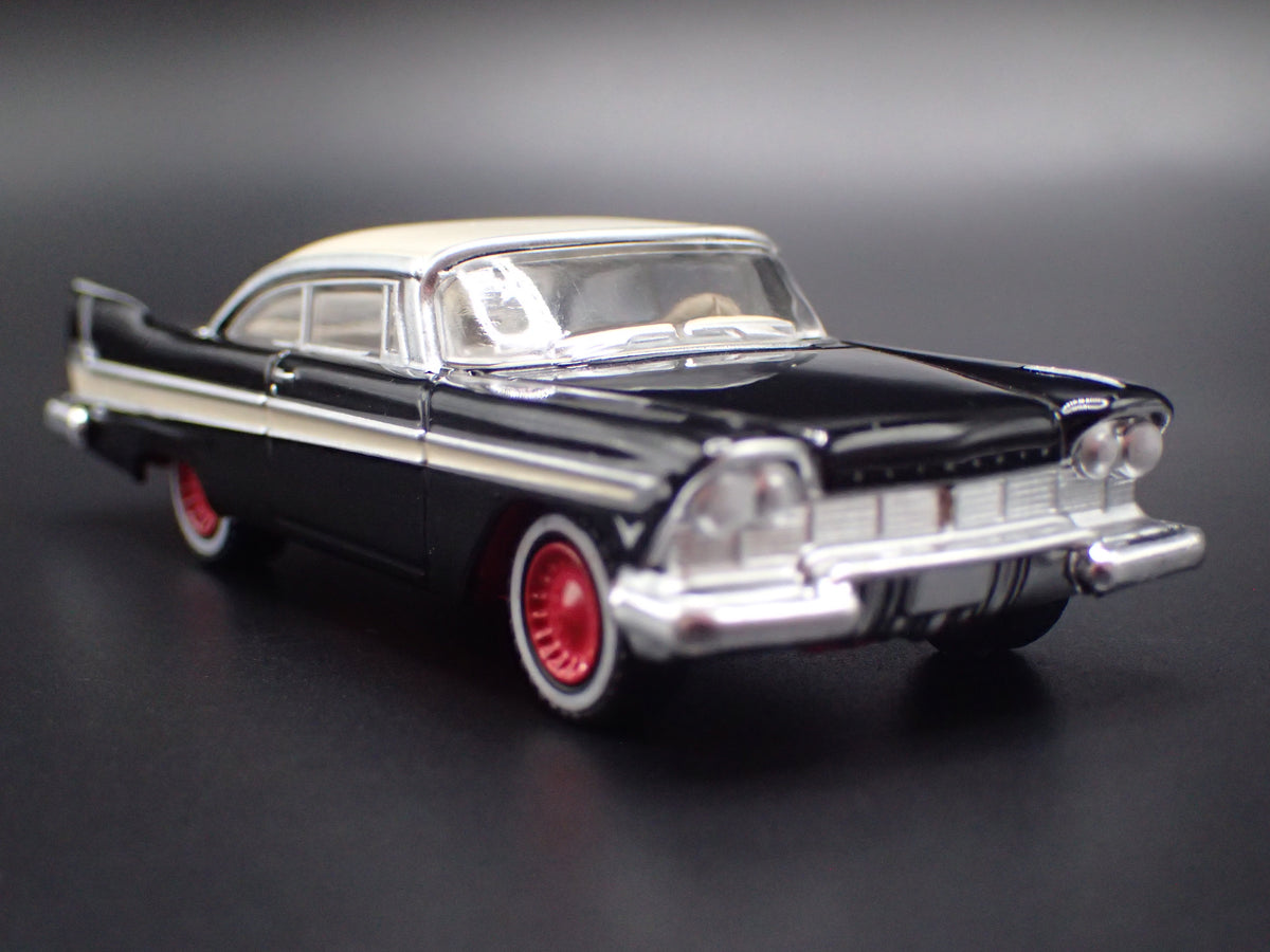 1957 PLYMOUTH BELVEDERE BLACK 1/64 SCALE COLLECTIBLE DIORAMA DIECAST MODEL CAR