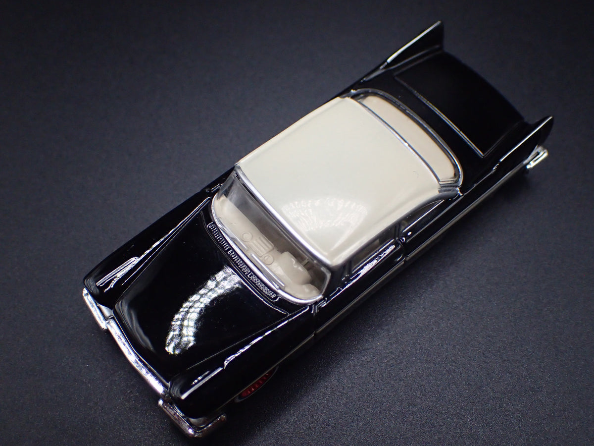 1957 PLYMOUTH BELVEDERE BLACK 1/64 SCALE COLLECTIBLE DIORAMA DIECAST MODEL CAR