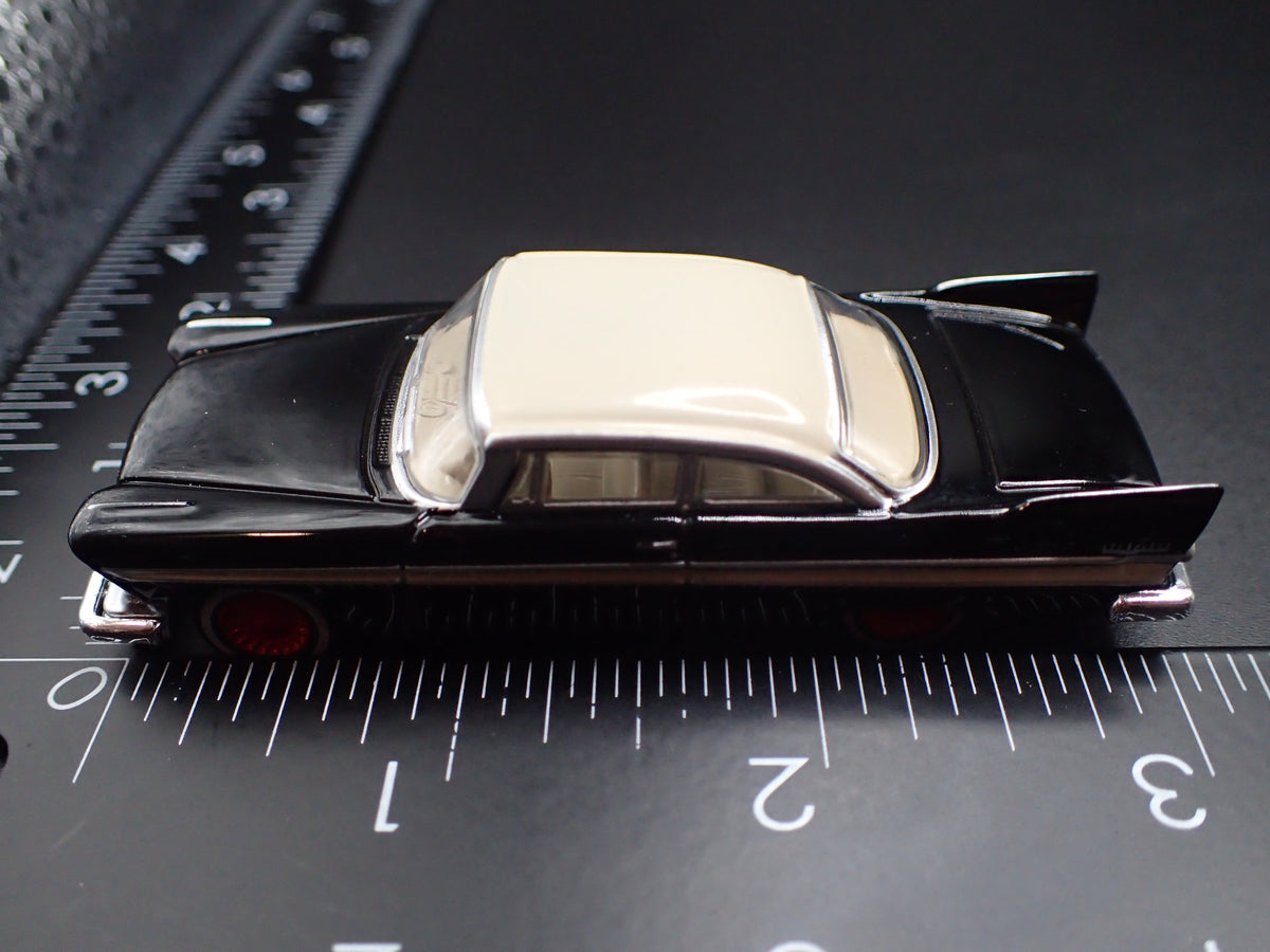 1957 PLYMOUTH BELVEDERE BLACK 1/64 SCALE COLLECTIBLE DIORAMA DIECAST MODEL CAR