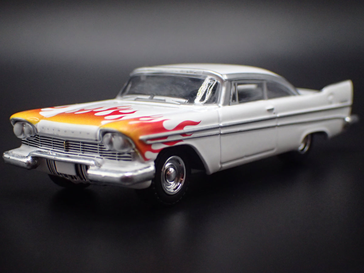 1957 57 PLYMOUTH FURY WHITE 1/64 SCALE COLLECTIBLE DIORAMA DIECAST MODEL CAR