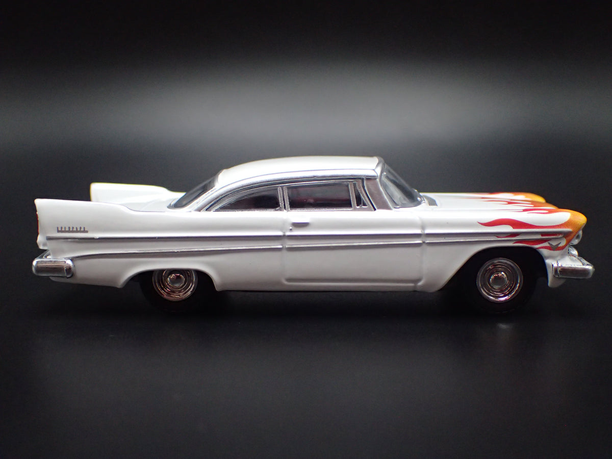 1957 57 PLYMOUTH FURY WHITE 1/64 SCALE COLLECTIBLE DIORAMA DIECAST MODEL CAR