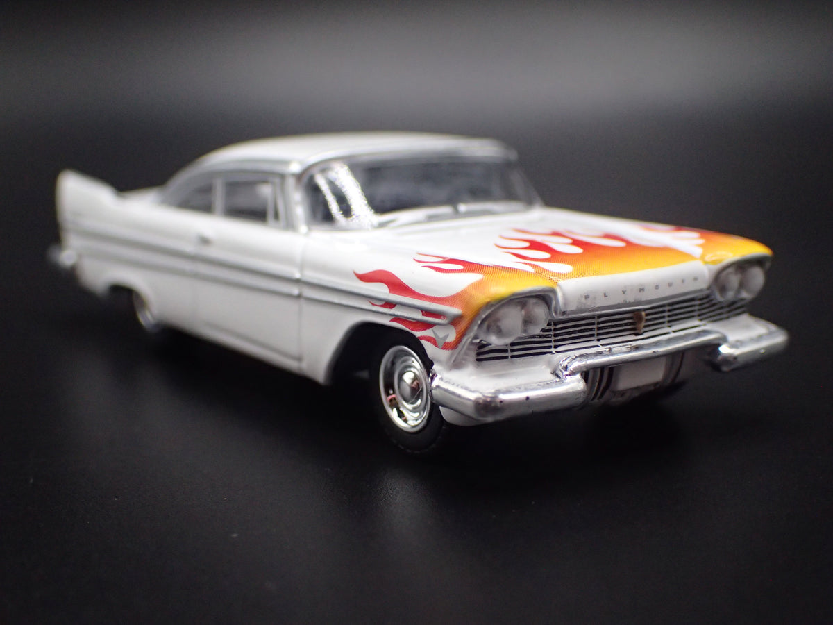1957 57 PLYMOUTH FURY WHITE 1/64 SCALE COLLECTIBLE DIORAMA DIECAST MODEL CAR