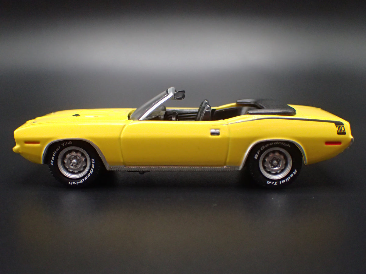 1971 PLYMOUTH CUDA 383 CONVERTIBLE YELLOW 1/64 SCALE COLLECTIBLE DIECAST MODEL CAR