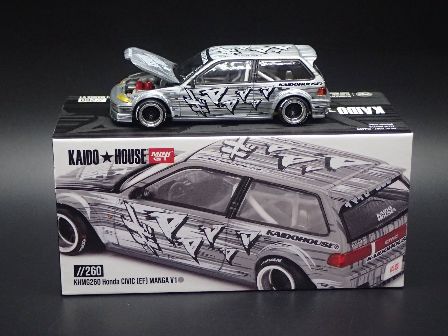 HONDA CIVIC EF KAIDO V1 #260 KAIDO HOUSE MINI GT RAW CHASE 2026 1:64 DIECAST MODEL CAR