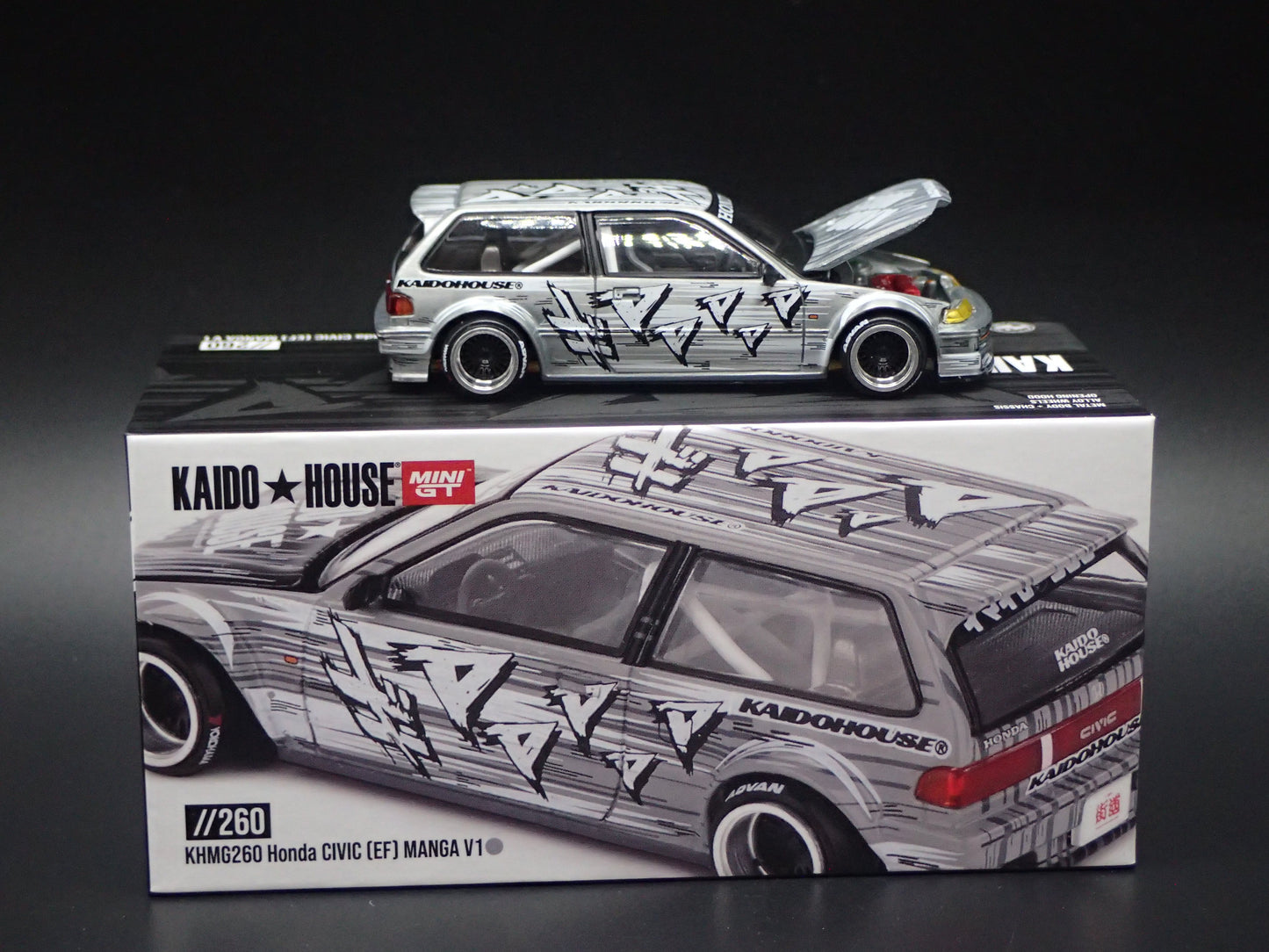 HONDA CIVIC EF KAIDO V1 #260 KAIDO HOUSE MINI GT RAW CHASE 2026 1:64 DIECAST MODEL CAR