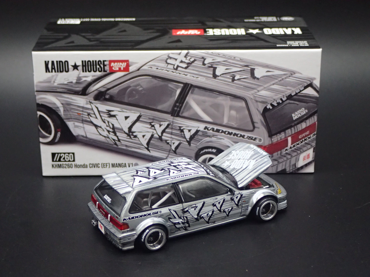 HONDA CIVIC EF KAIDO V1 #260 KAIDO HOUSE MINI GT RAW CHASE 2026 1:64 DIECAST MODEL CAR