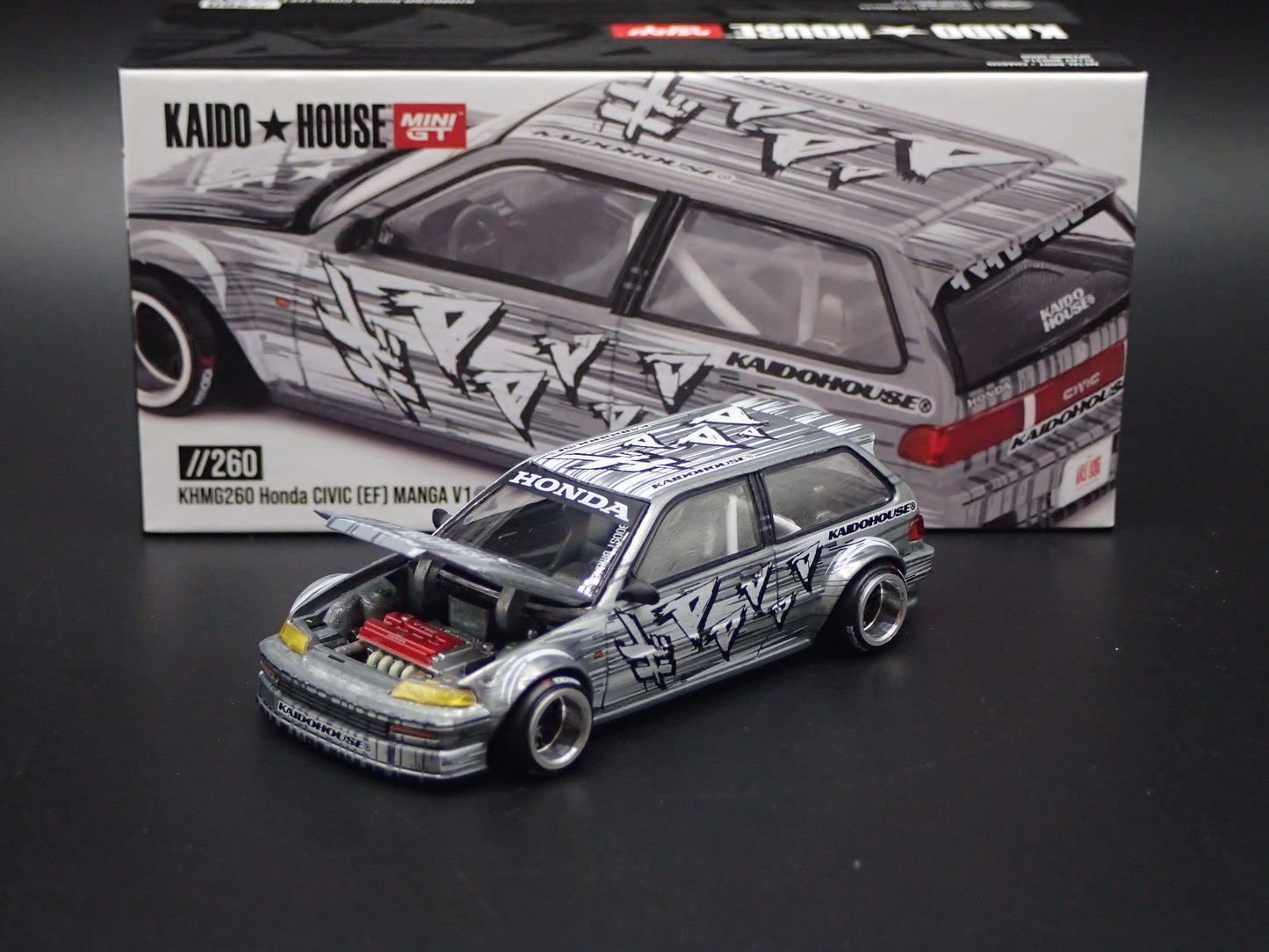 HONDA CIVIC EF KAIDO V1 #260 KAIDO HOUSE MINI GT RAW CHASE 2026 1:64 DIECAST MODEL CAR