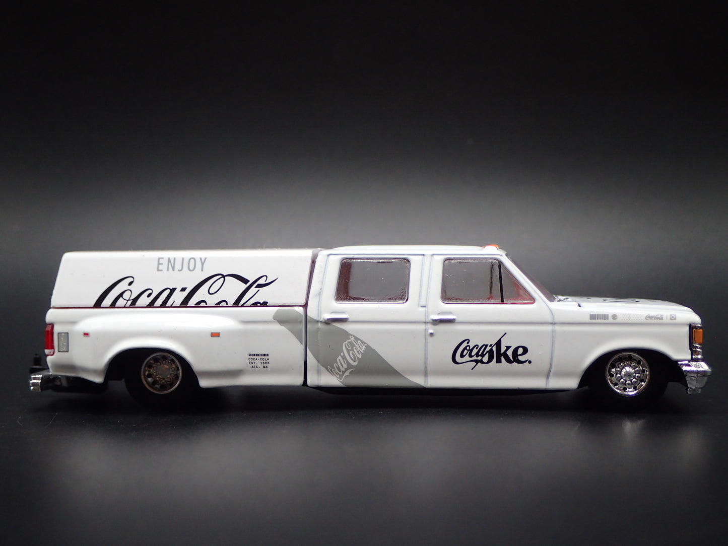 1987-1991 FORD F350 CREW CAB DUALLY TRUCK w HITCH OBS 1:64 SCALE DIECAST MODEL CAR