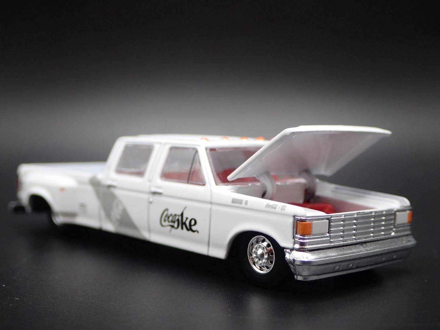 1987-1991 FORD F350 CREW CAB DUALLY TRUCK w HITCH OBS 1:64 SCALE DIECAST MODEL CAR