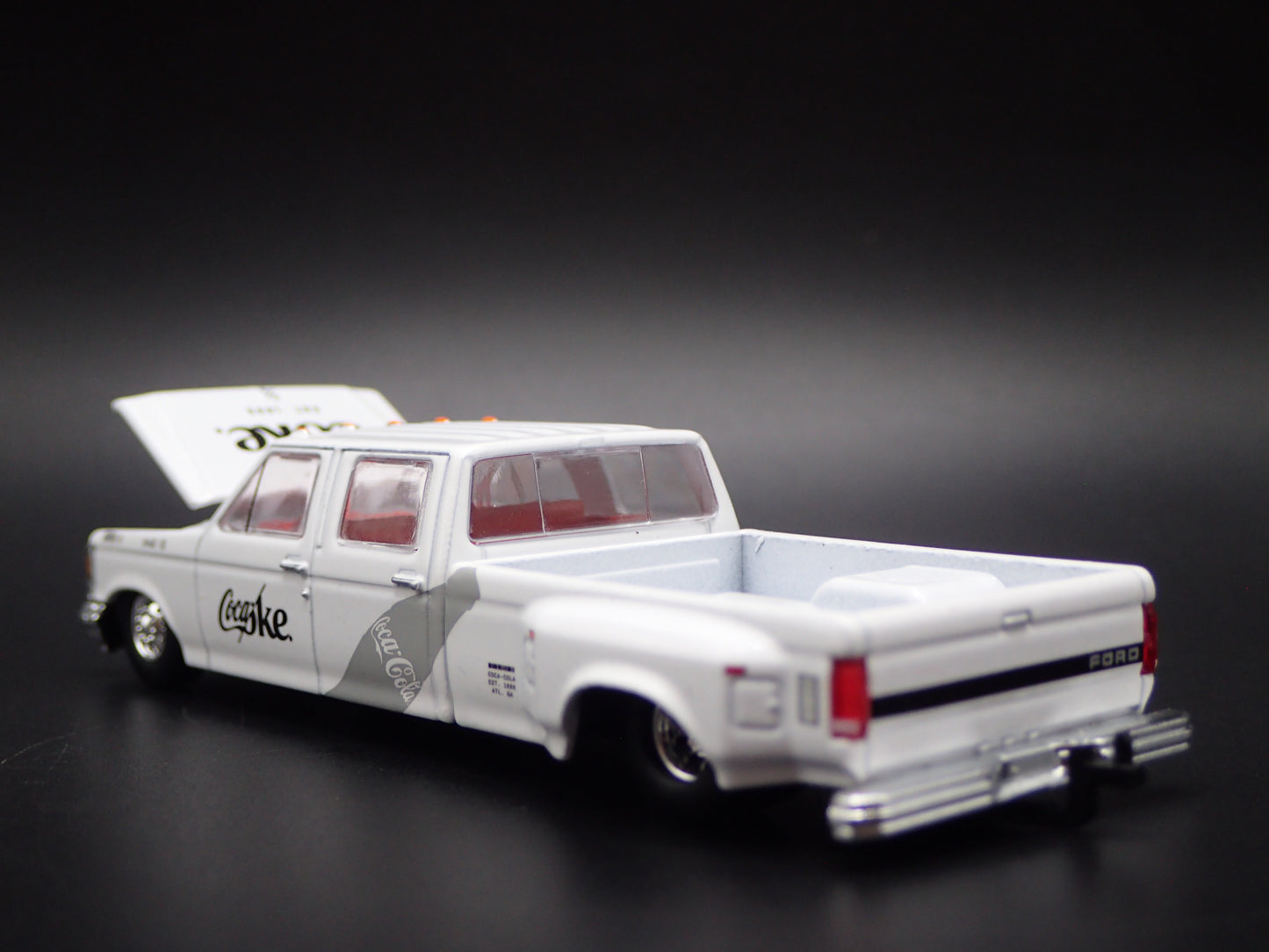 1987-1991 FORD F350 CREW CAB DUALLY TRUCK w HITCH OBS 1:64 SCALE DIECAST MODEL CAR