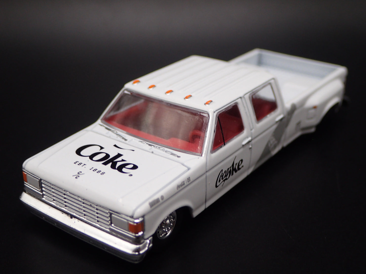 1987-1991 FORD F350 CREW CAB DUALLY TRUCK w HITCH OBS 1:64 SCALE DIECAST MODEL CAR