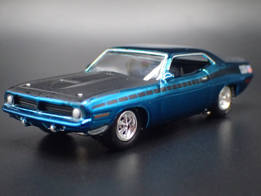 1970 70 PLYMOUTH HEMI CUDA BLUE 1:64 SCALE COLLECTIBLE DIECAST MODEL CAR-Burning Rubber Toy Company