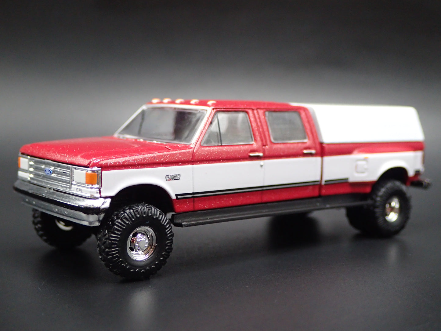 1987-1991 FORD F350 CREW CAB DUALLY TRUCK w HITCH OBS 1:64 SCALE DIECAST MODEL CAR