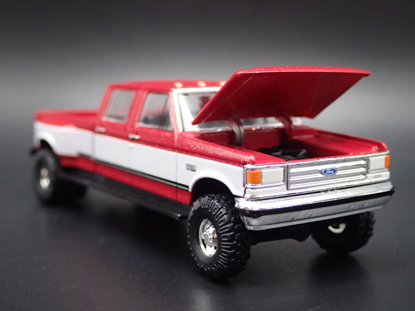 1987-1991 FORD F350 CREW CAB DUALLY TRUCK w HITCH OBS 1:64 SCALE DIECAST MODEL CAR