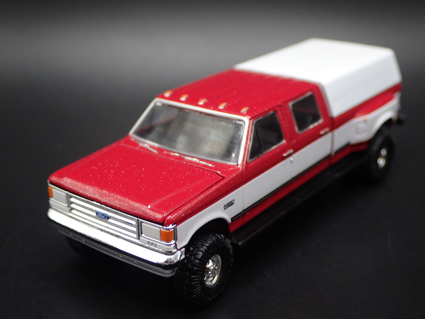 1987-1991 FORD F350 CREW CAB DUALLY TRUCK w HITCH OBS 1:64 SCALE DIECAST MODEL CAR