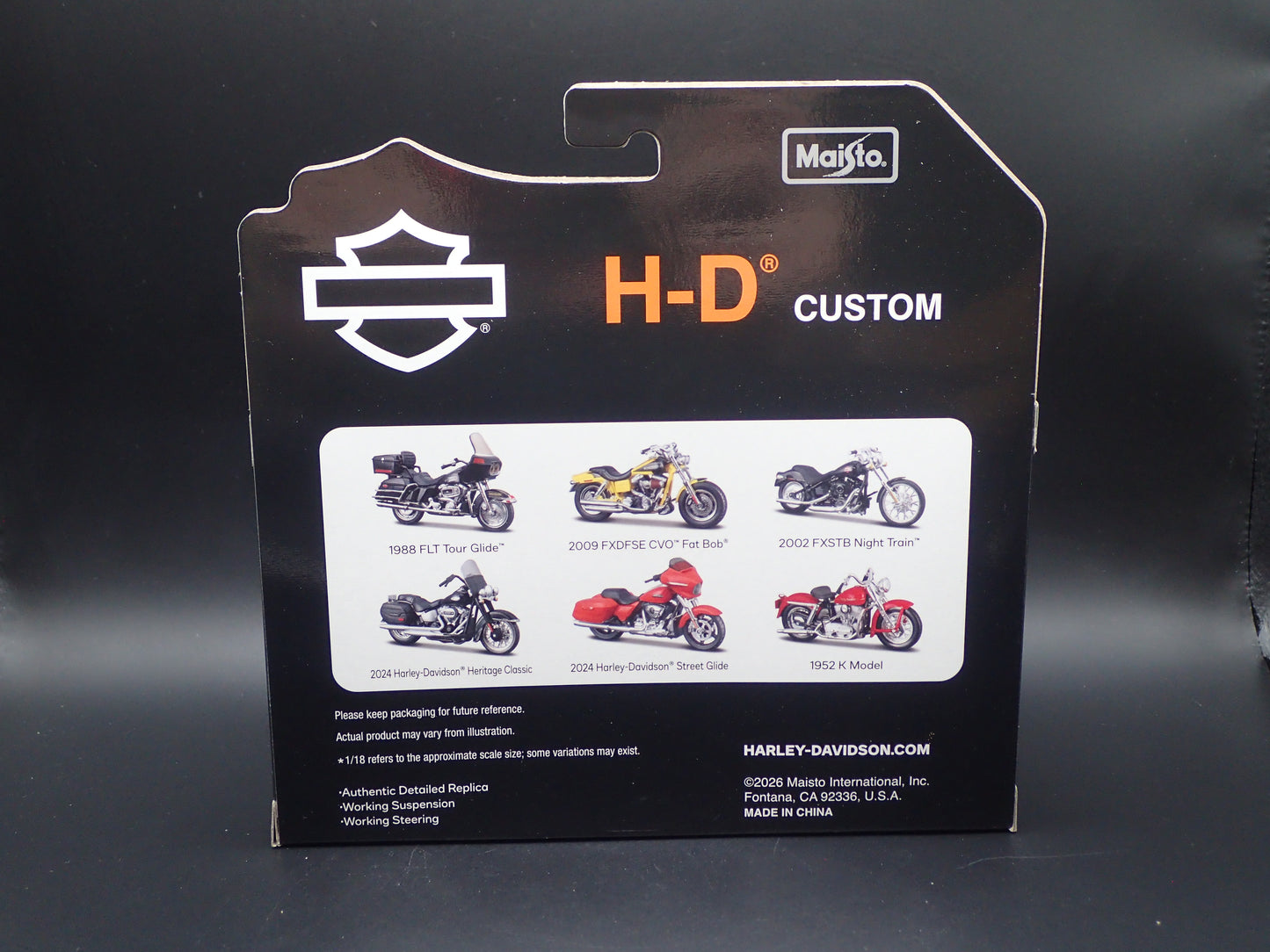 1952 52 K MODEL HARLEY DAVIDSON MOTORCYCLE MAISTO SERIES 45 1/18 MODEL BIKE