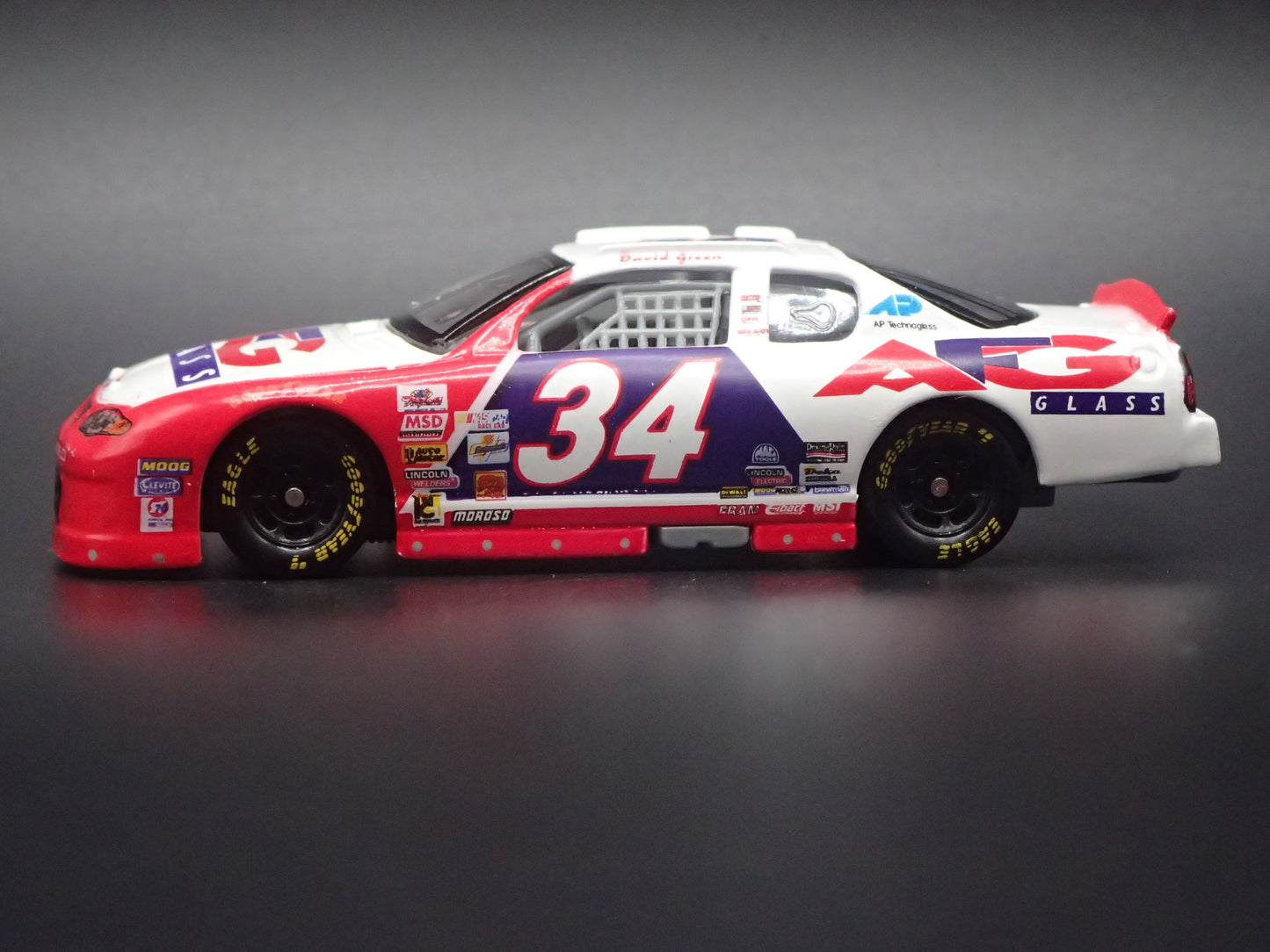 2001 01 CHEVROLET MONTE CARLO 34 DAVD GREEN NASCAR 1:64 SCALE DIECAST MODEL CAR