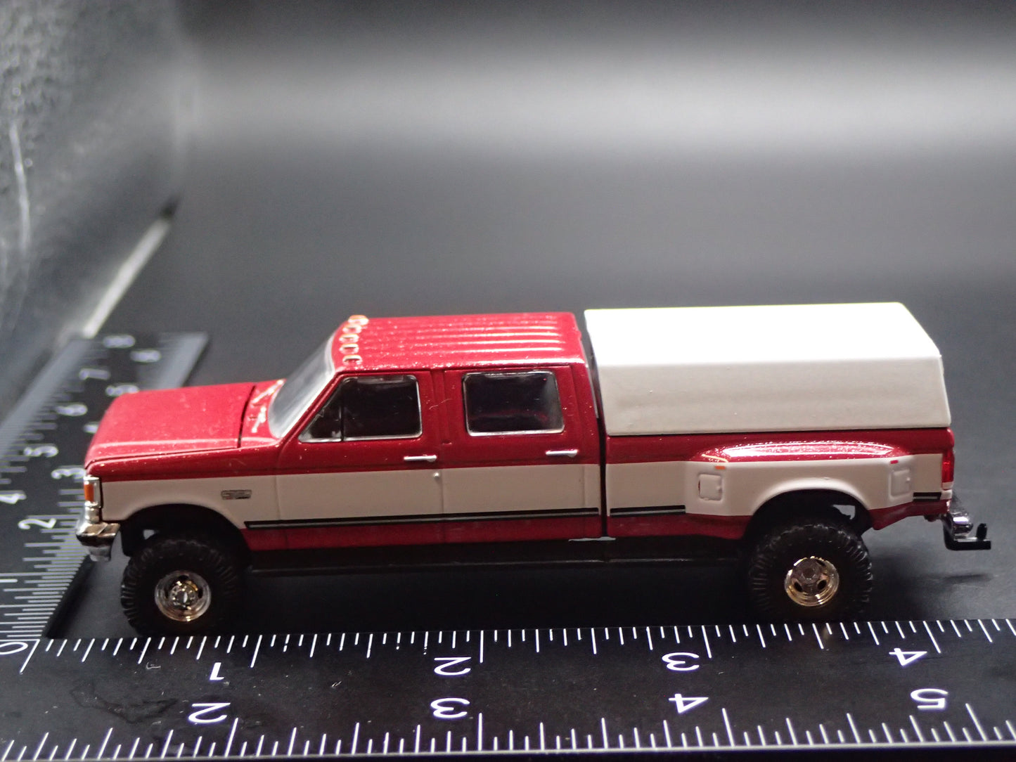 1987-1991 FORD F350 CREW CAB DUALLY TRUCK w HITCH OBS 1:64 SCALE DIECAST MODEL CAR