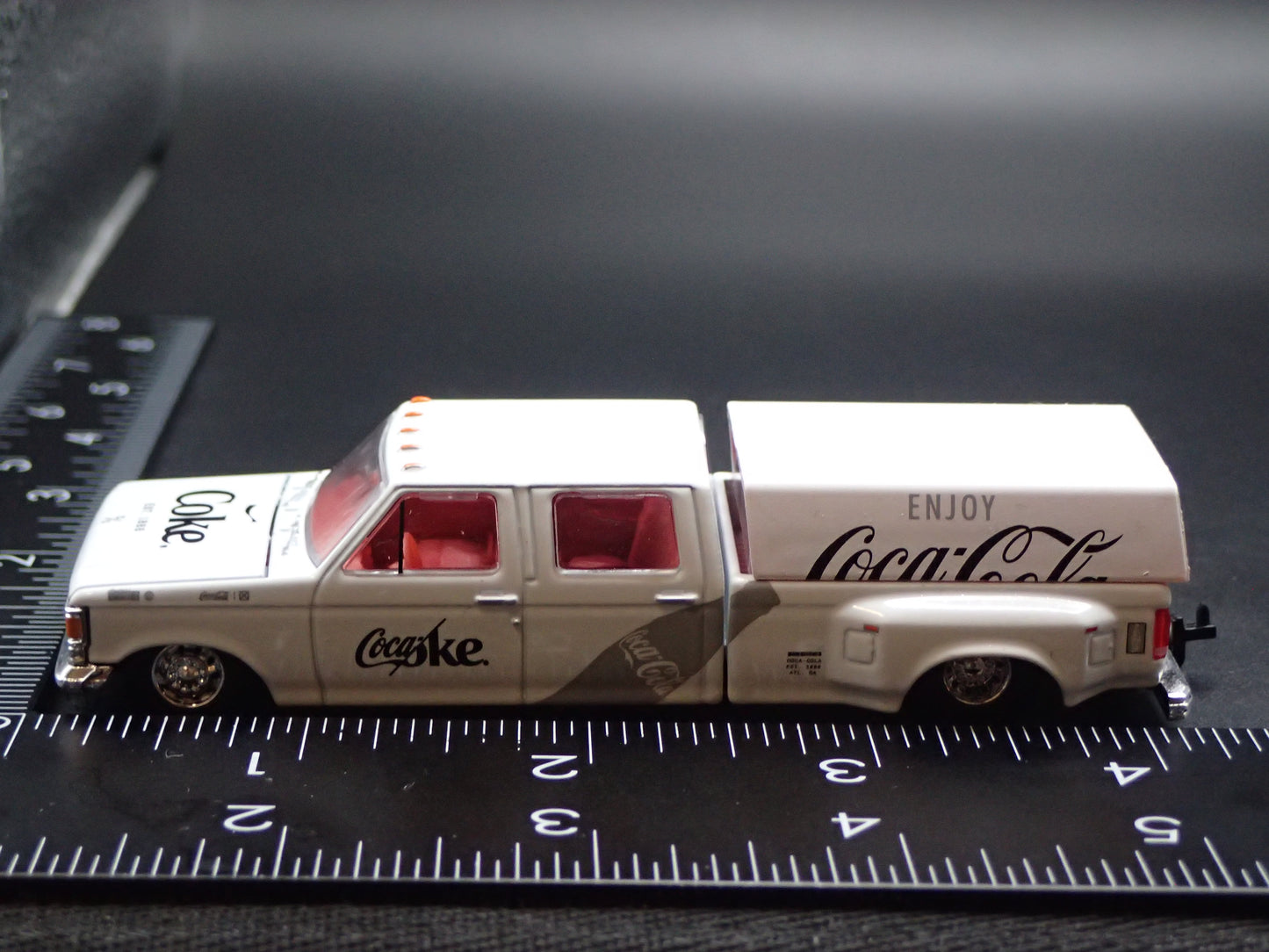 1987-1991 FORD F350 CREW CAB DUALLY TRUCK w HITCH OBS 1:64 SCALE DIECAST MODEL CAR