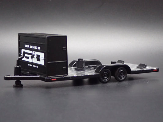 BLACK RACING FLATBED CAR HAULER TRAILER 1:64 SCALE DIORAMA PROP MODEL CAR