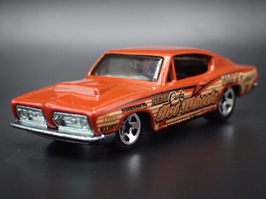 1968 68 PLYMOUTH BARRACUDA CUDA FASTBACK 1/64 SCALE DIORAMA DIECAST MODEL CAR-Burning Rubber Toy Company