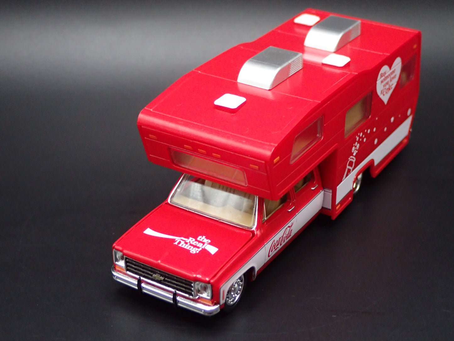 1975 75 CHEVY CHEYENNE SUPER 30 DUALLY SQUARE BODY TRUCK w/ CAMPER 1/64 DIECAST CAR