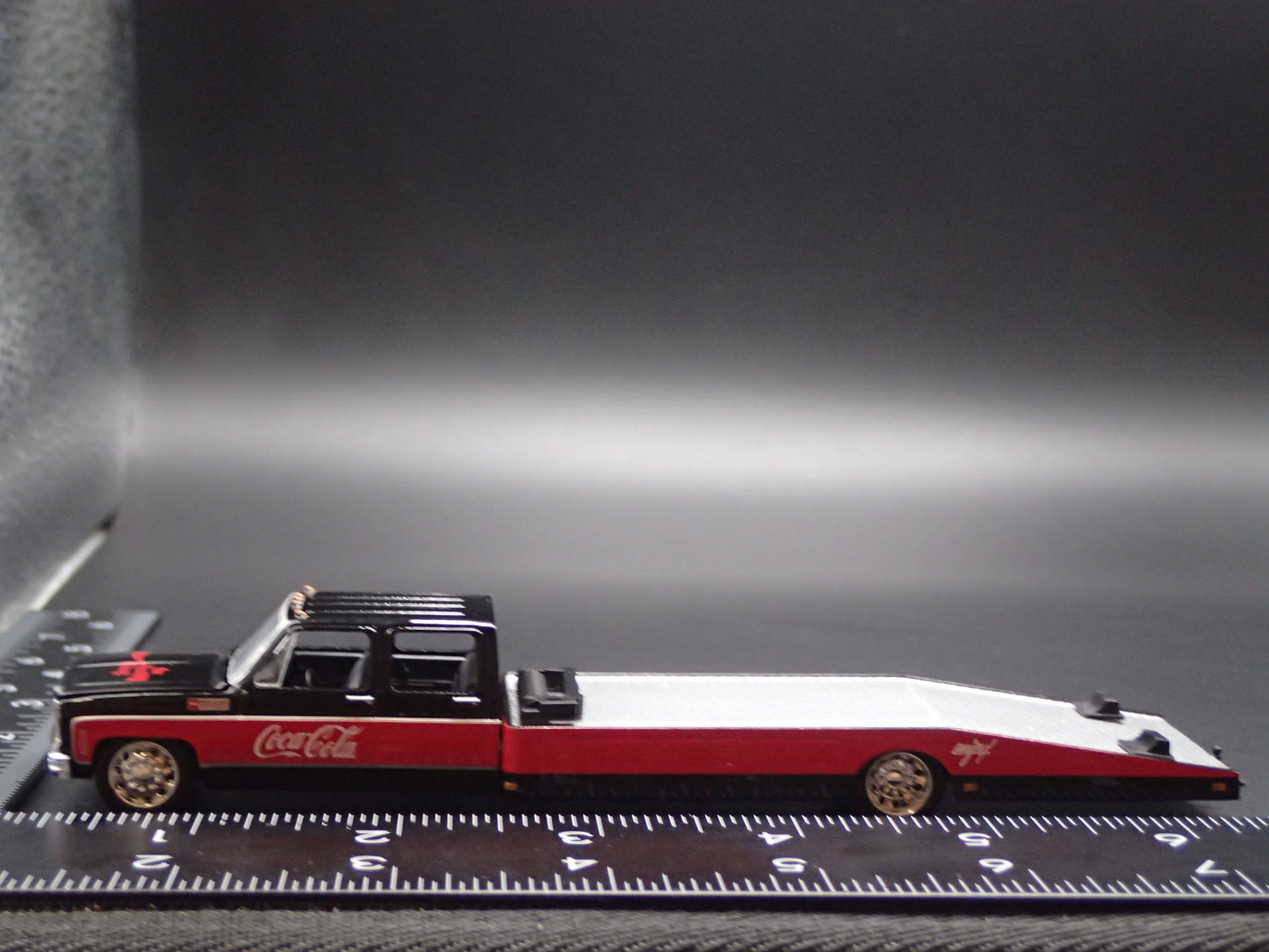 1973 GMC 3500 DUALLY SQUAREBODY RAMP TRUCK COCA COLA 1/64 SCALE DIECAST CAR
