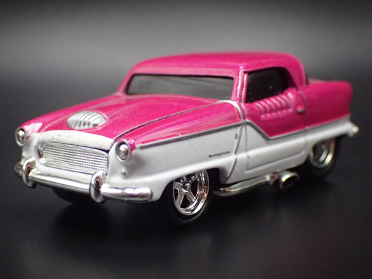 1954 54 AMC NASH METROPOLITAN PINK 1:64 SCALE COLLECTIBLE DIORAMA DIECAST MODEL CAR-Burning Rubber Toy Company