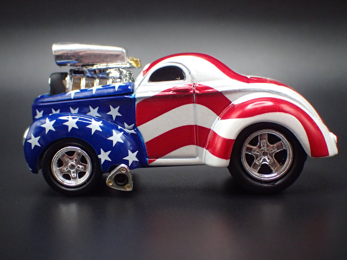 1941 41 WILLYS COUPE USA TRIBUTE NHRA RARE 1:64 SCALE DIORAMA DIECAST MODEL CAR