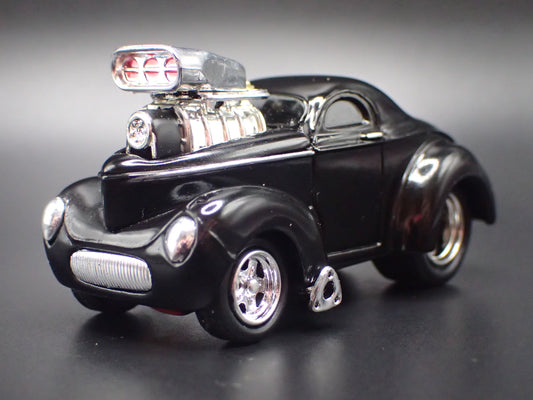 1941 41 WILLYS COUPE GASSER w/ BLOWER NHRA 1:64 SCALE DIORAMA DIECAST MODEL CAR-Burning Rubber Toy Company