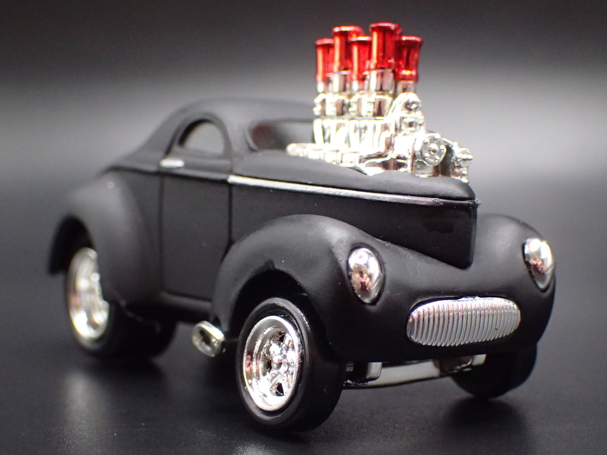 1941 41 WILLYS COUPE BLACK 1:64 SCALE DIORAMA DIECAST MODEL CAR