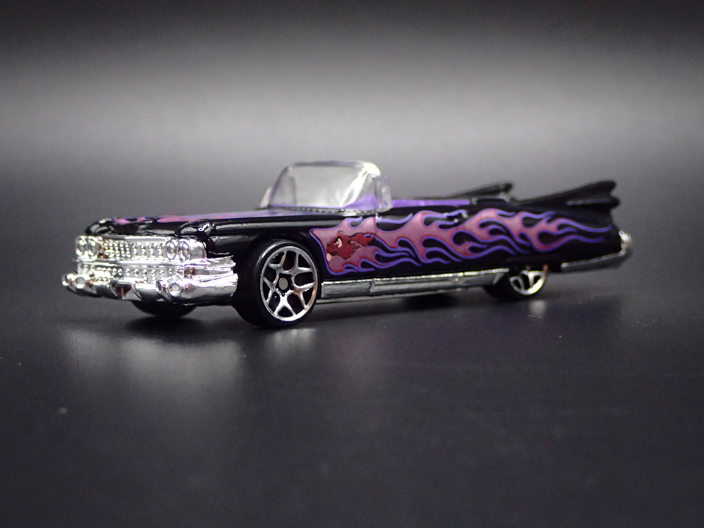 1959 59 CADILLAC CADDY CONVERTIBLE BLACK 1/64 SCALE DIORAMA DIECAST MODEL CAR