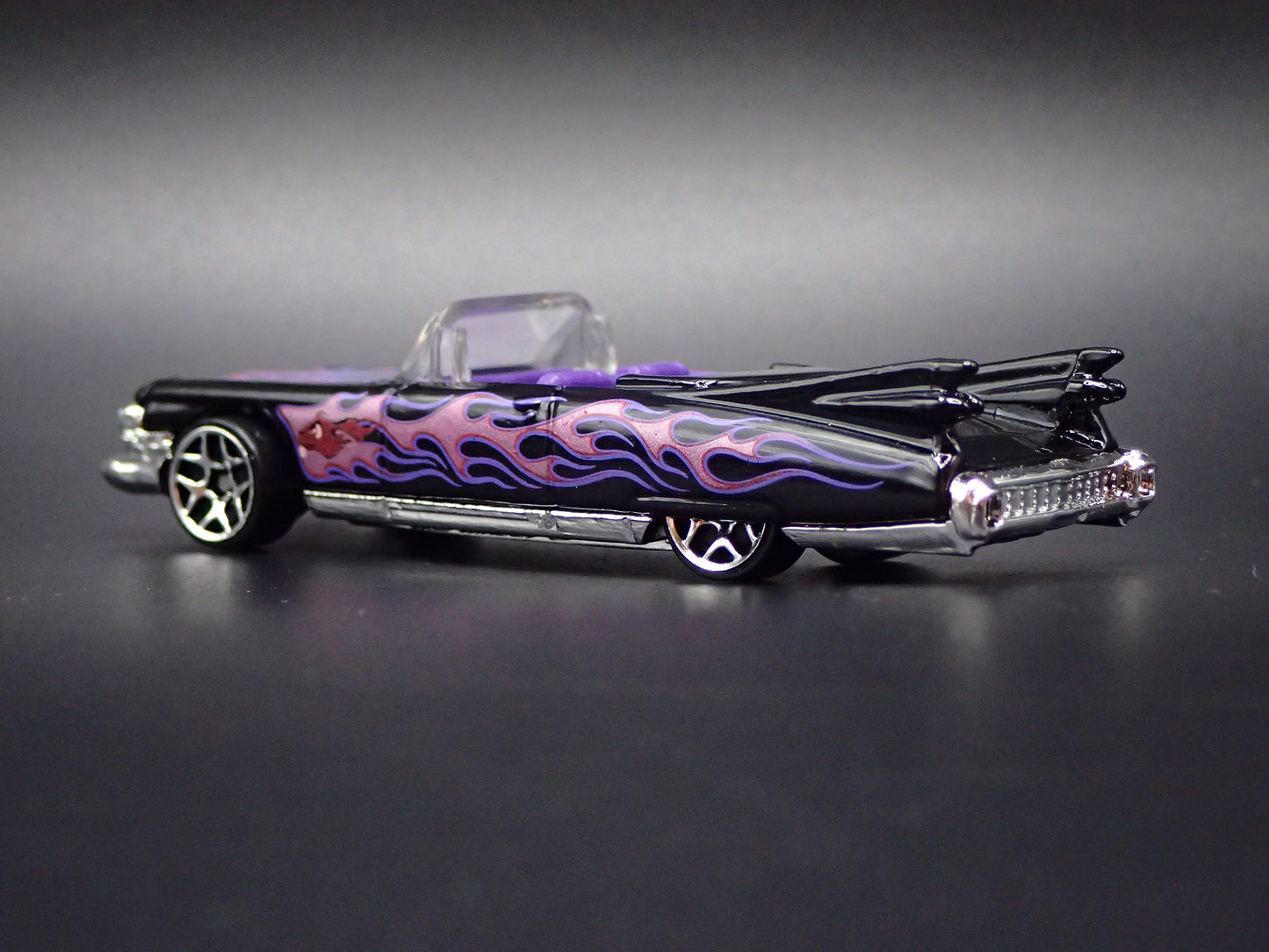 1959 59 CADILLAC CADDY CONVERTIBLE BLACK 1/64 SCALE DIORAMA DIECAST MODEL CAR