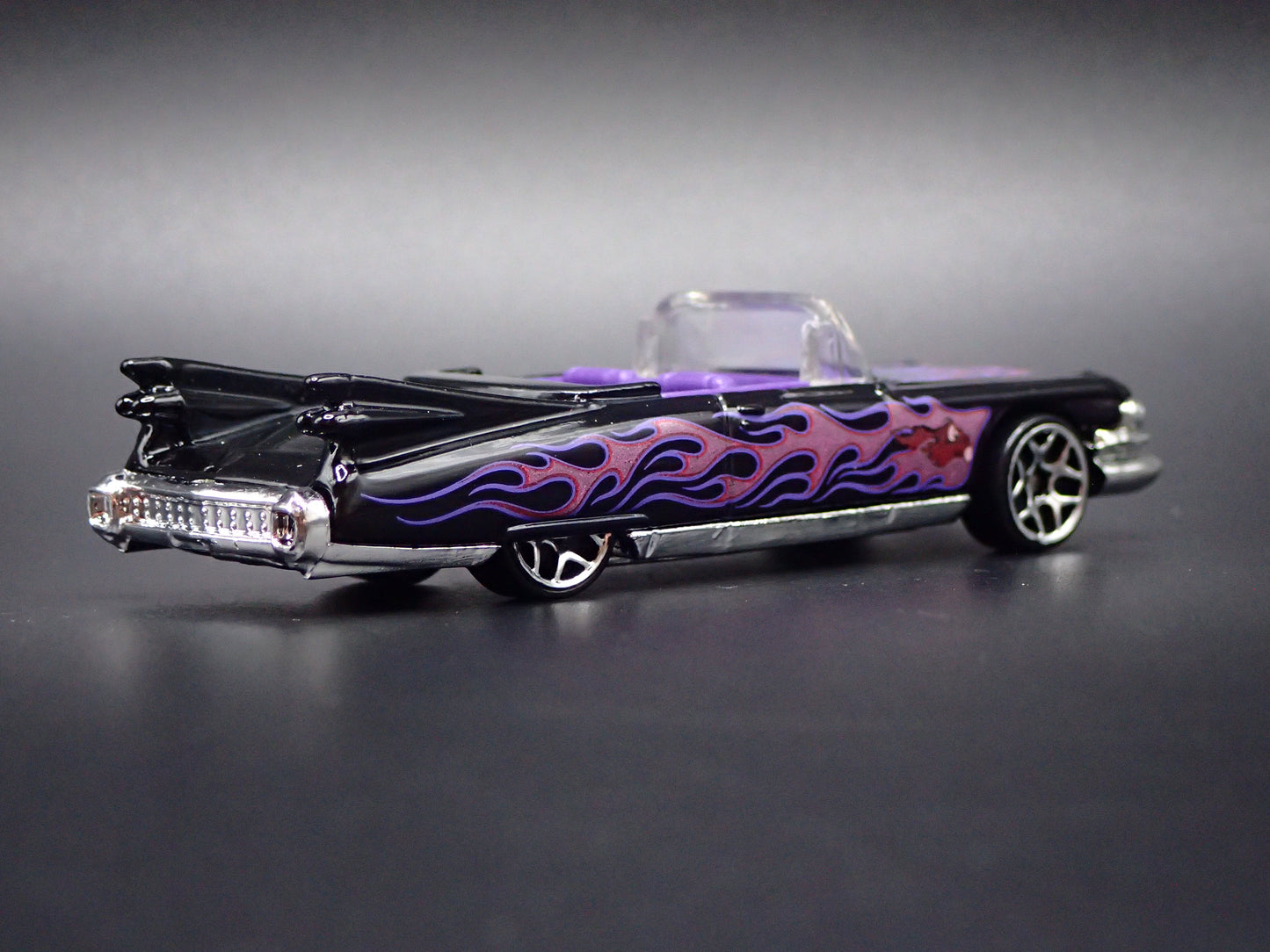 1959 59 CADILLAC CADDY CONVERTIBLE BLACK 1/64 SCALE DIORAMA DIECAST MODEL CAR