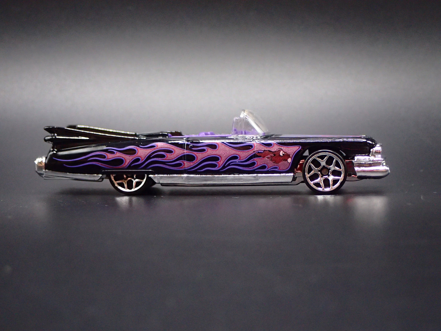 1959 59 CADILLAC CADDY CONVERTIBLE BLACK 1/64 SCALE DIORAMA DIECAST MODEL CAR