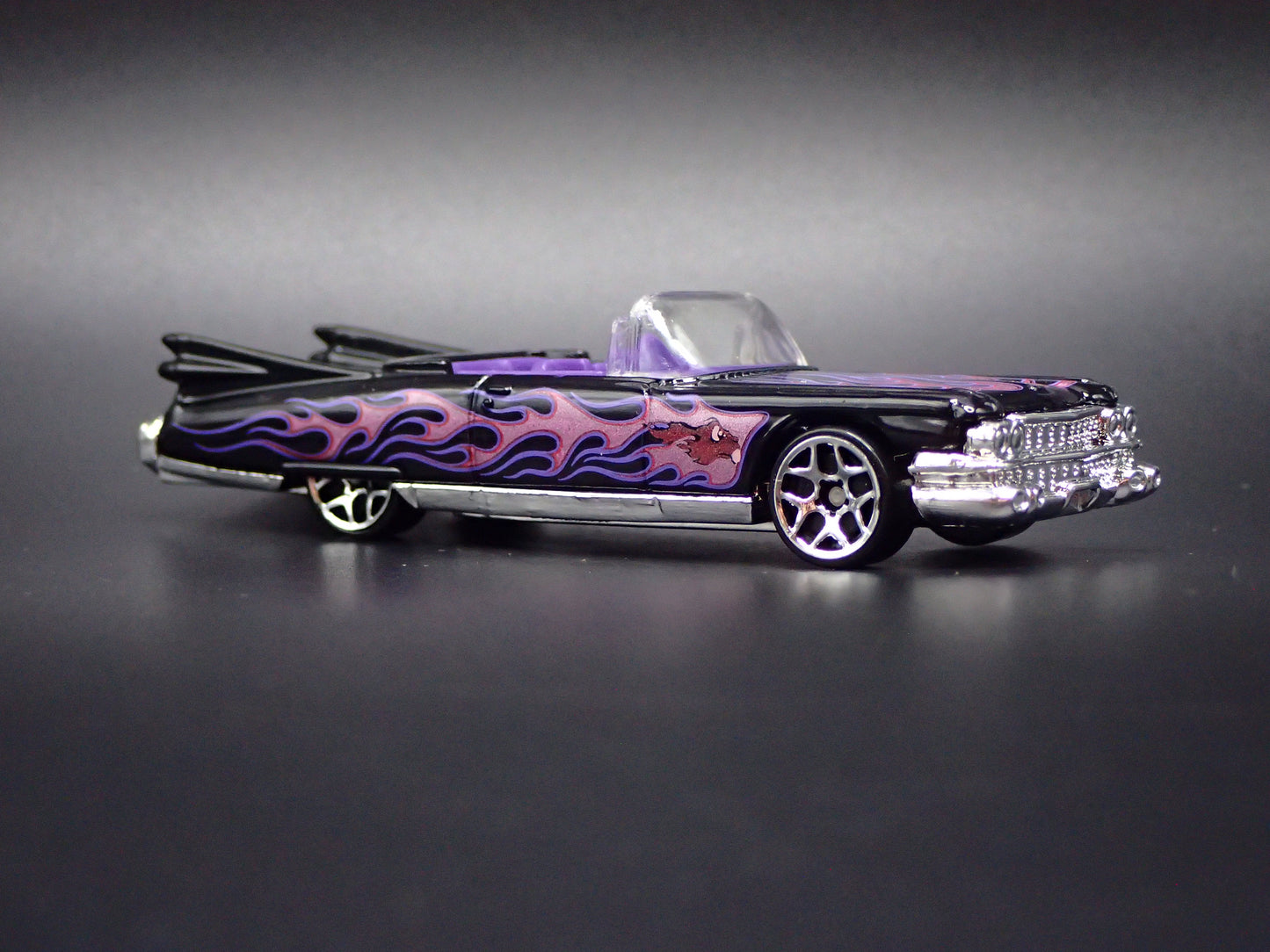 1959 59 CADILLAC CADDY CONVERTIBLE BLACK 1/64 SCALE DIORAMA DIECAST MODEL CAR