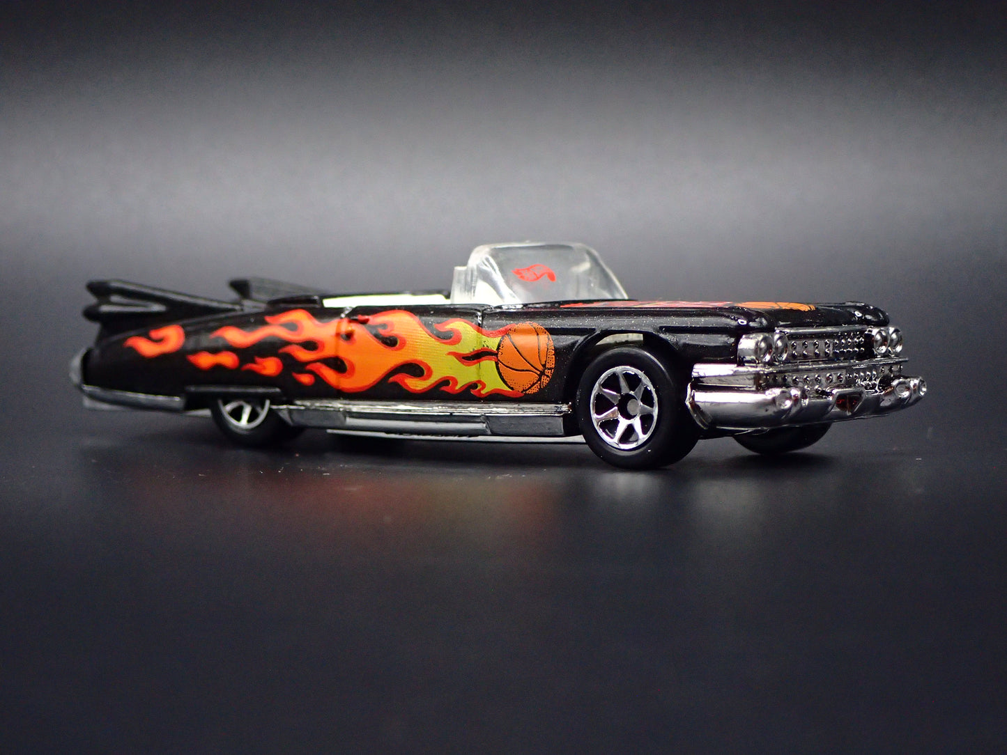 1959 59 CADILLAC CADDY CONVERTIBLE BLACK 1/64 SCALE DIORAMA DIECAST MODEL CAR