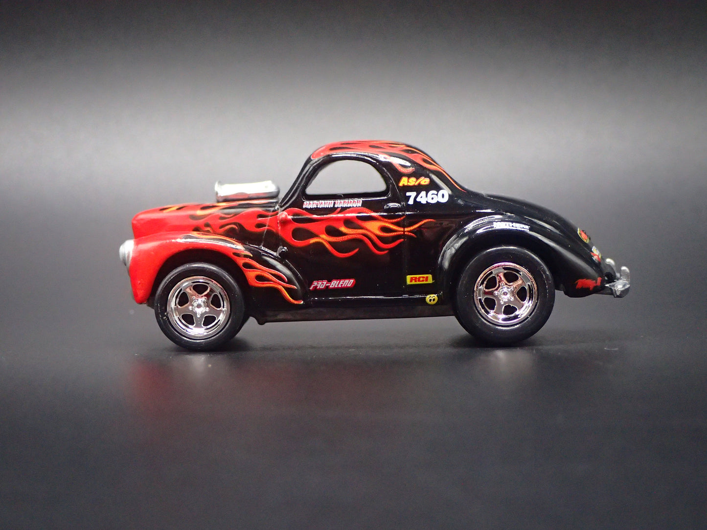1941 41 WILLY'S COUPE NHRA BLACK 1:64 SCALE DIORAMA DIECAST MODEL CAR