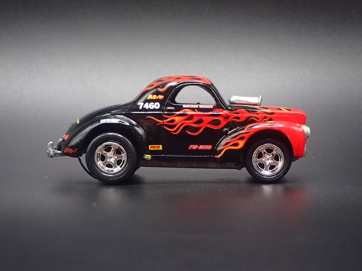 1941 41 WILLY'S COUPE NHRA BLACK 1:64 SCALE DIORAMA DIECAST MODEL CAR