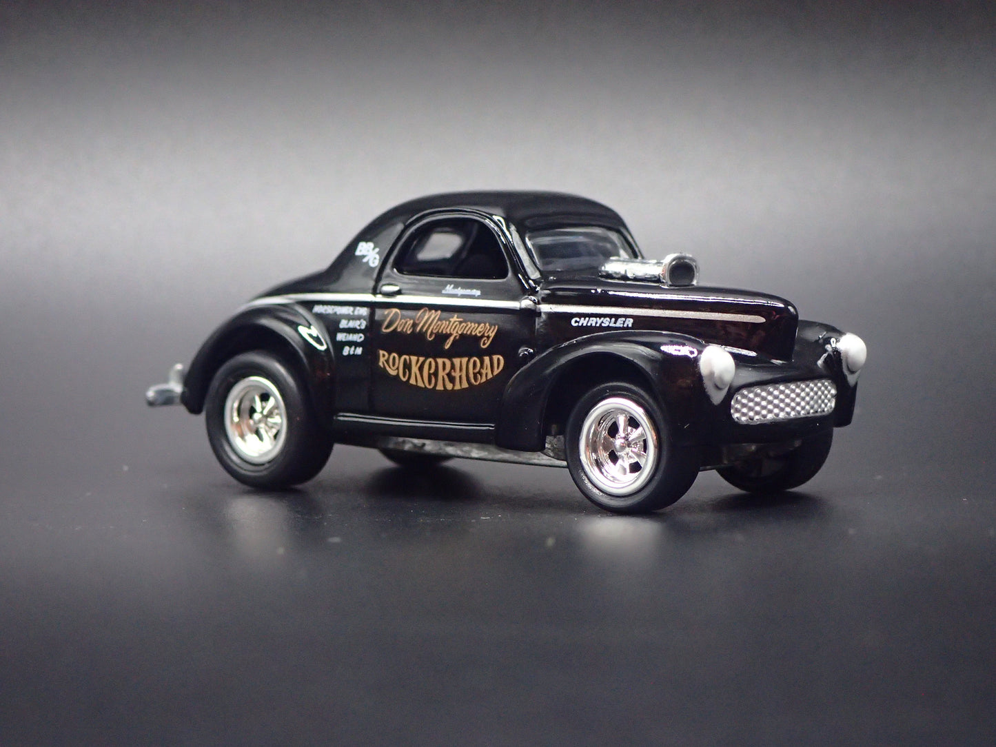 1941 41 WILLY'S COUPE ROCKERHEAD NHRA 1:64 SCALE DIORAMA DIECAST MODEL CAR