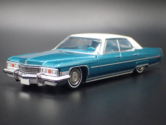 1973 73 CADILLAC CADDY COUPE DEVILLE TEAL 1:64 SCALE DIORAMA DIECAST MODEL CAR-Burning Rubber Toy Company