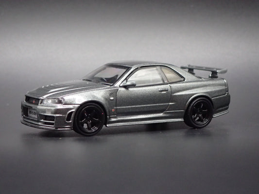 1999-2002 NISSAN SKYLINE GTR R34 BNR34 NISMO GRAY 1:64 SCALE DIECAST MODEL CAR