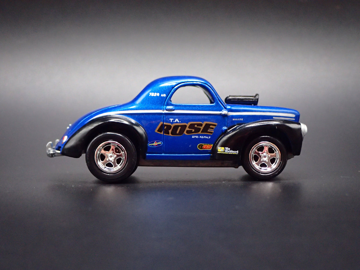1941 41 WILLYS COUPE GASSER ROSE BLUE 1:64 SCALE COLLECTIBLE DIECAST MODEL CAR