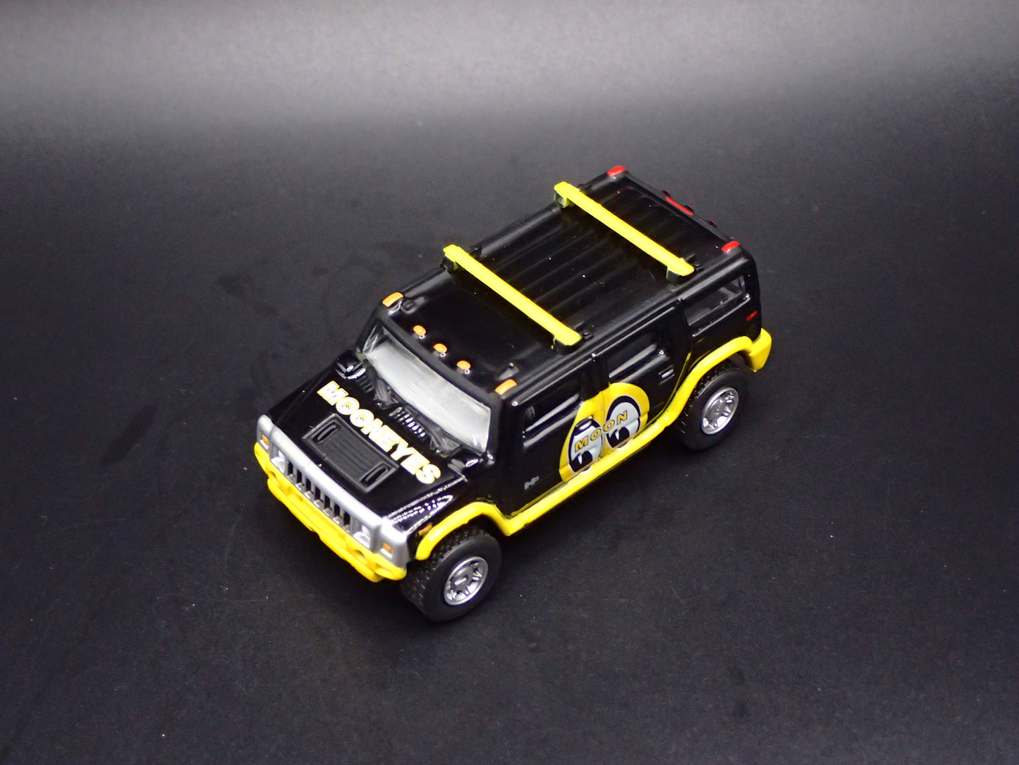 2003-2009 HUMMER H2 SUV MOONEYES BLACK 1:64 SCALE DIORAMA DIECAST MODEL CAR