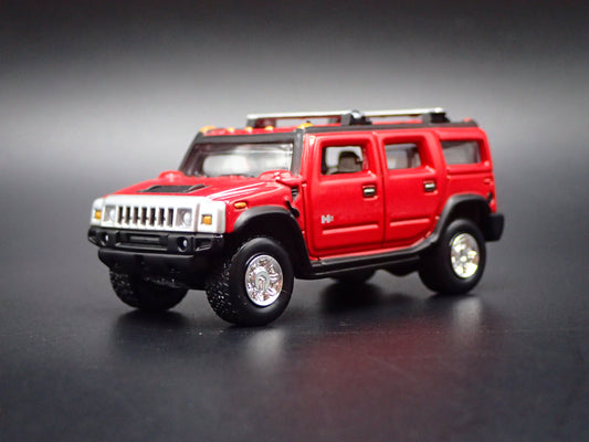 2003-2009 HUMMER H2 SUV RED RARE 1:64 SCALE DIORAMA DIECAST MODEL CAR