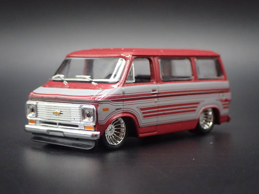 1971-1977 CHEVY CHEVROLET VAN G10 BURGUNDY 1:64 SCALE DIECAST MODEL CAR