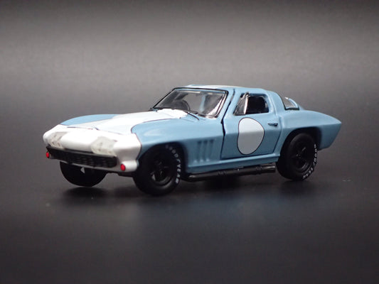 1966 66 CHEVY CHEVROLET CORVETTE 427 BLUE 1:64 SCALE DIORAMA DIECAST MODEL CAR