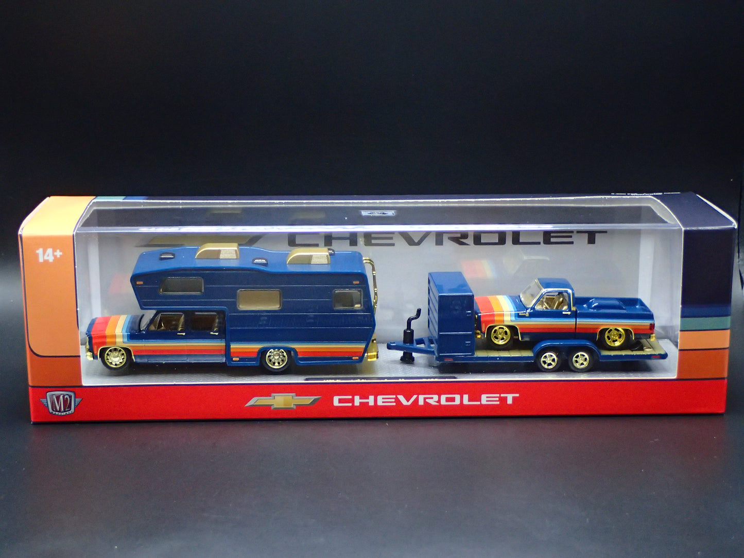 2026 AUTO HAULERS 1975 CHEVY CAMPER 1978 C10 TRUCK M2 MACHINES GOLD CHASE R100