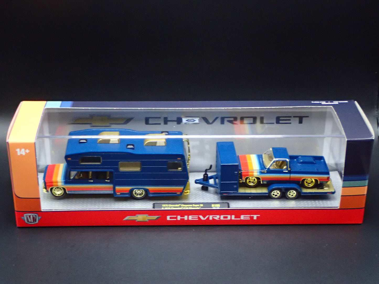 2026 AUTO HAULERS 1975 CHEVY CAMPER 1978 C10 TRUCK M2 MACHINES GOLD CHASE R100